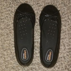 Non slip black work flats 6.5